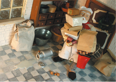 Bäcker mit Stapel